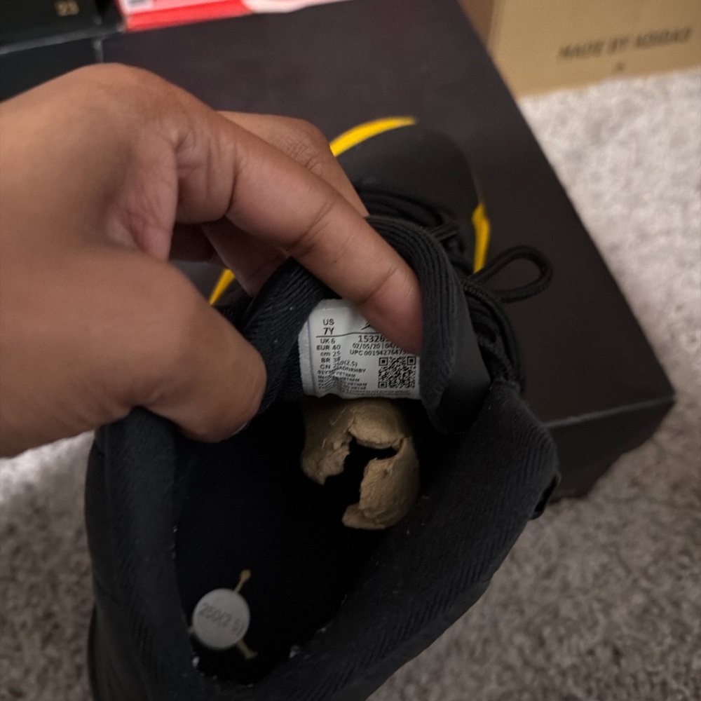 Jordan Black and Yellow Sneakers